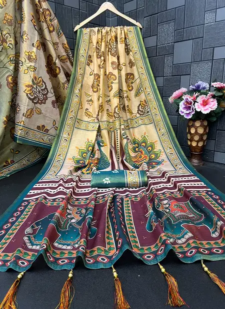 Ktd 2092 Handloom Fabric Digital Printed Saree Bulk Orders In India